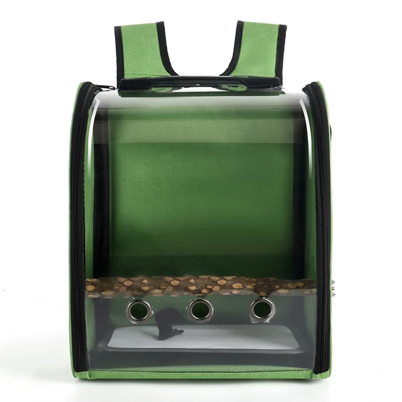 Parrot Birdcage Breathable Backpack Lightweight Outdoor Travel Pet Parakeet Hard Side Belt Bracket with Food Cup Birds Backpack