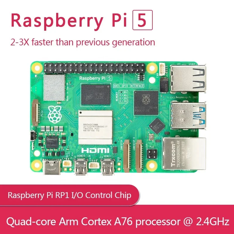 Official Original Raspberry Pi 5 Kit RPI 5-4GB 8GB Arm Dev Board Cortex-A76