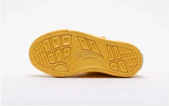 Детская парусиновая обувь с высоким верхом и модной тканевой обуви карамельного цвета