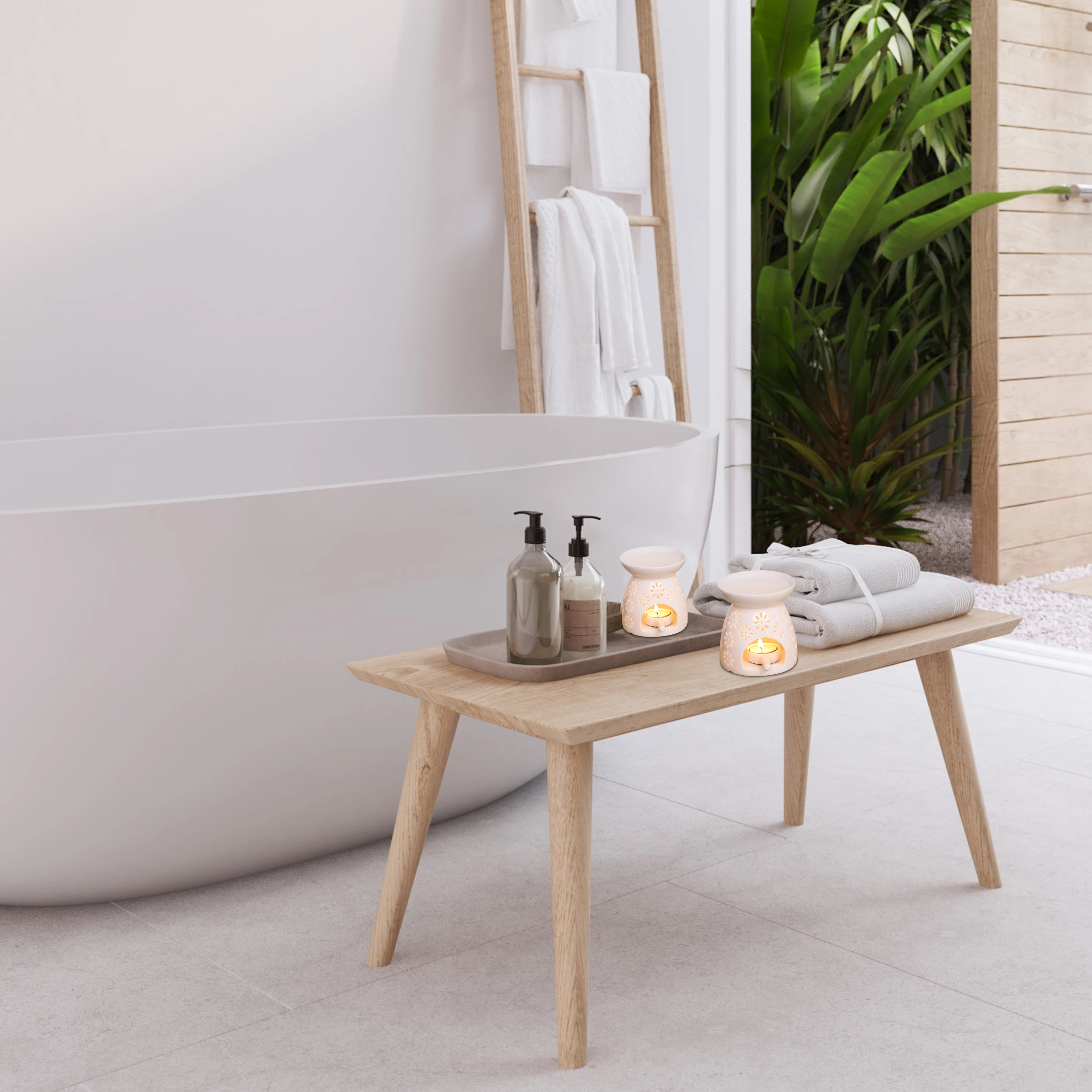 Porcelain White ceramic tealight candle holder aroma essential oil burner scented Diffuser for home bedroom