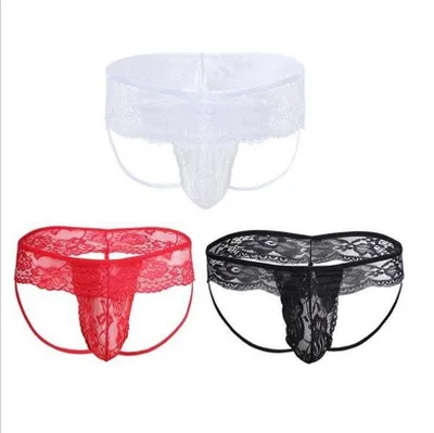 
Hot Mens Transparent Underwear Jockstrap Extra Thin Underwear Men Sexy Gay Thongs Men Lace Panty 