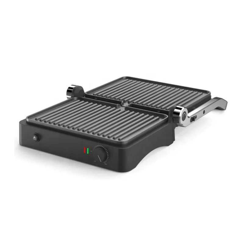 Temperature adjustable electric contact grill stainless steel contact grill panini grill