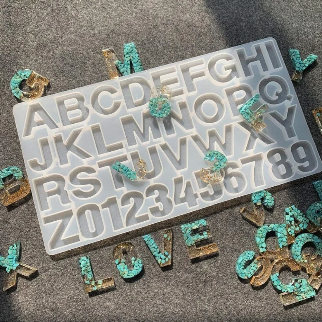 Resin Jewelry Casting Silicone Molds Number Alphabet Letter for DIY Craft Hand Making alphabet resin Molds