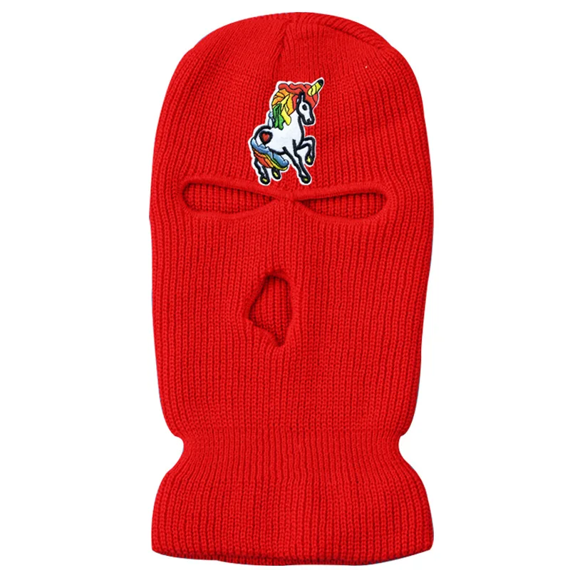 Оптовая продажа Балаклава маска для лица 100% акриловая зимняя велосипедная вязаная с фильтром на все лицо лыжная 3 отверстиями