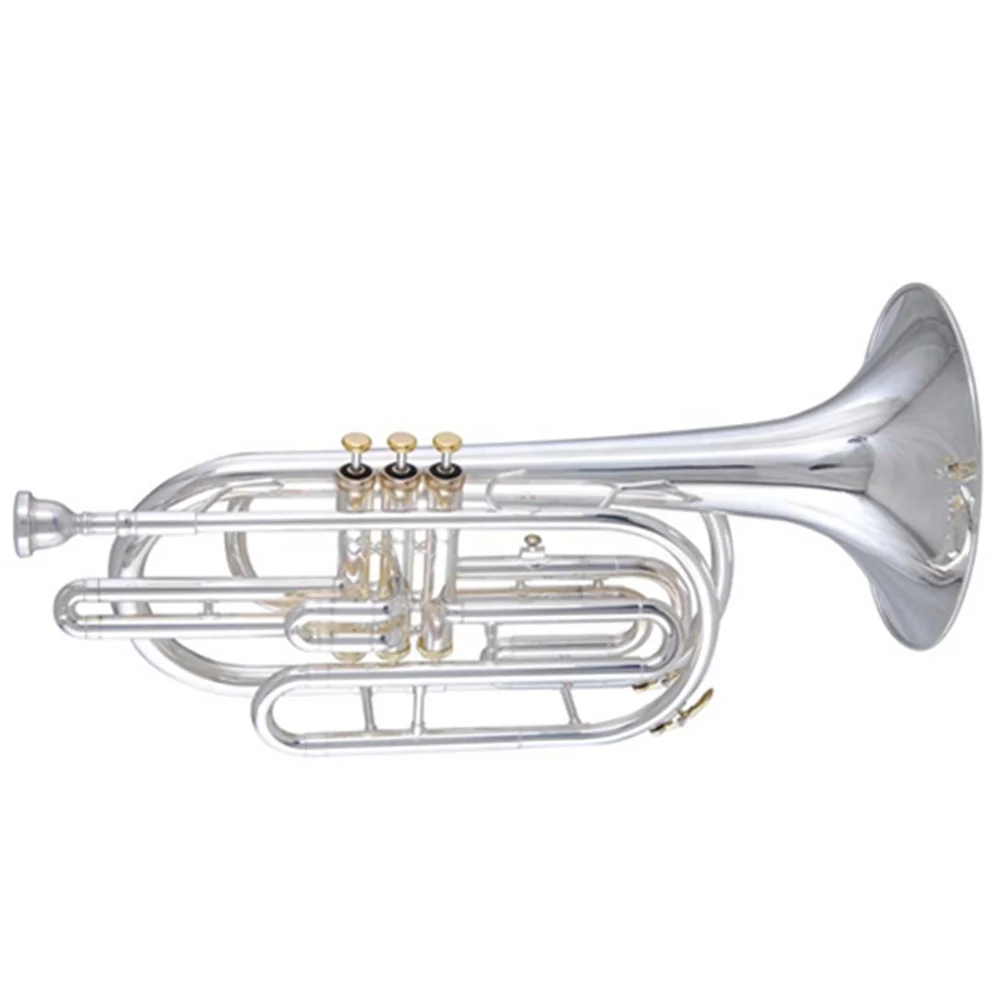 Silver plated  stainless steel Piston Marching Trombone