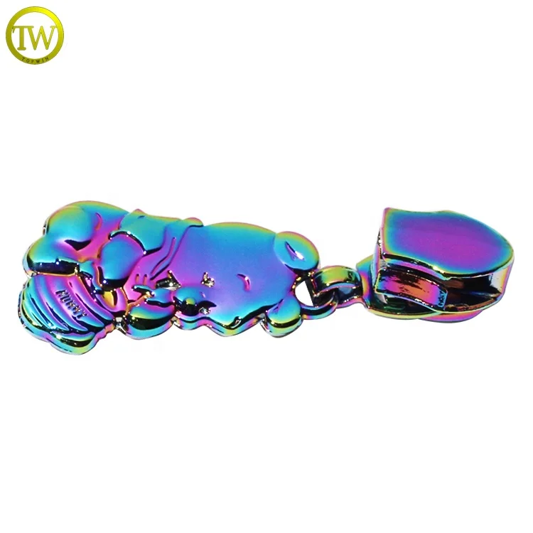 Fashion cartoon puller charms wholesale #5 nylon slider rainbow zipper pulls for handbag