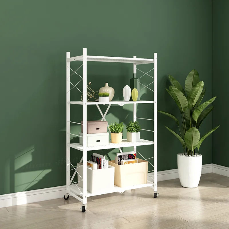 
Display shelves/4 layer metal mobile folding storage shelf /kitchen organizer rack 