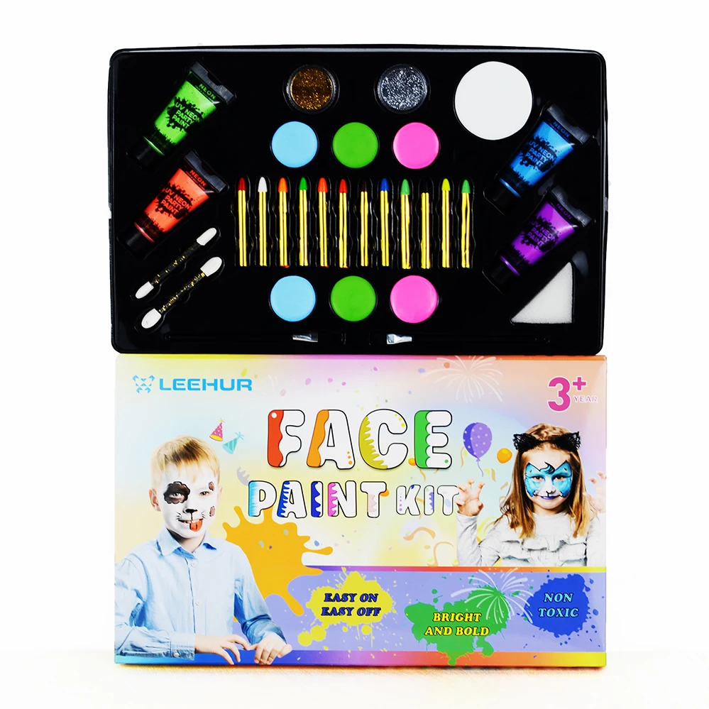 30 Value Pack UV Neon Party Glow in Dark Face and Body Paint