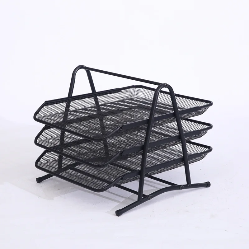 
3 Tiers Office File Trays Holder A4 Letter Paper Wire Mesh Storage Organizer 
