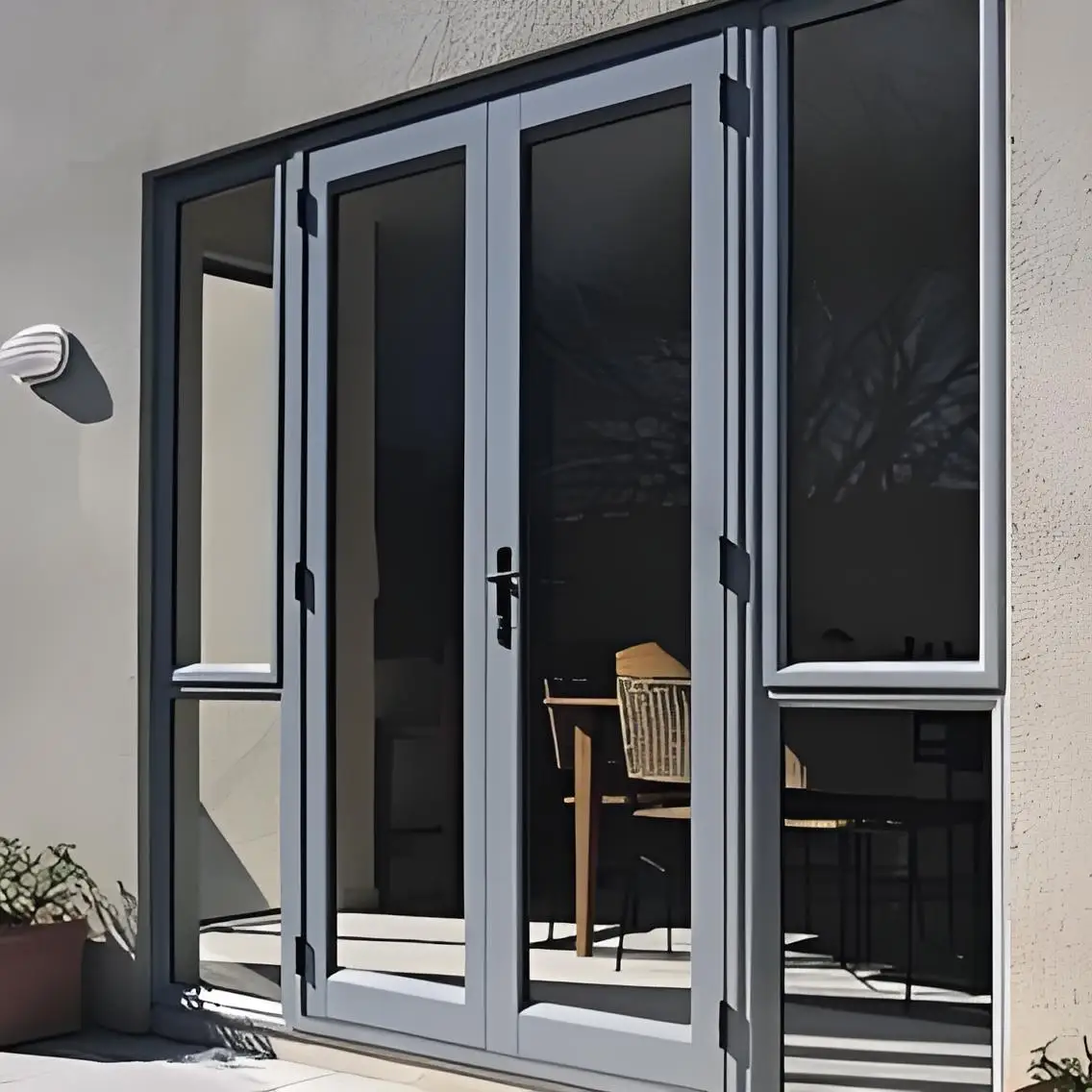 Design Aluminum Alloy Modern Double Swing Pivot Entry Security Doors Outdoor Villa Door Glass Stainless Steel Fiberglass Door