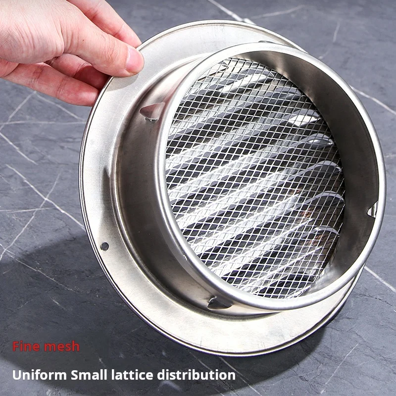 Round Stainless Steel Exhaust Grille Louvered Air Vent with Screen Mesh External Wall Dryer Duct Vent Cover Product Type Drains