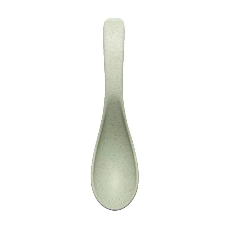 
Eco Friendly Degradable Wheat Straw Fiber Spoon 4 Pcs/Set Plastic Soup Spoon 