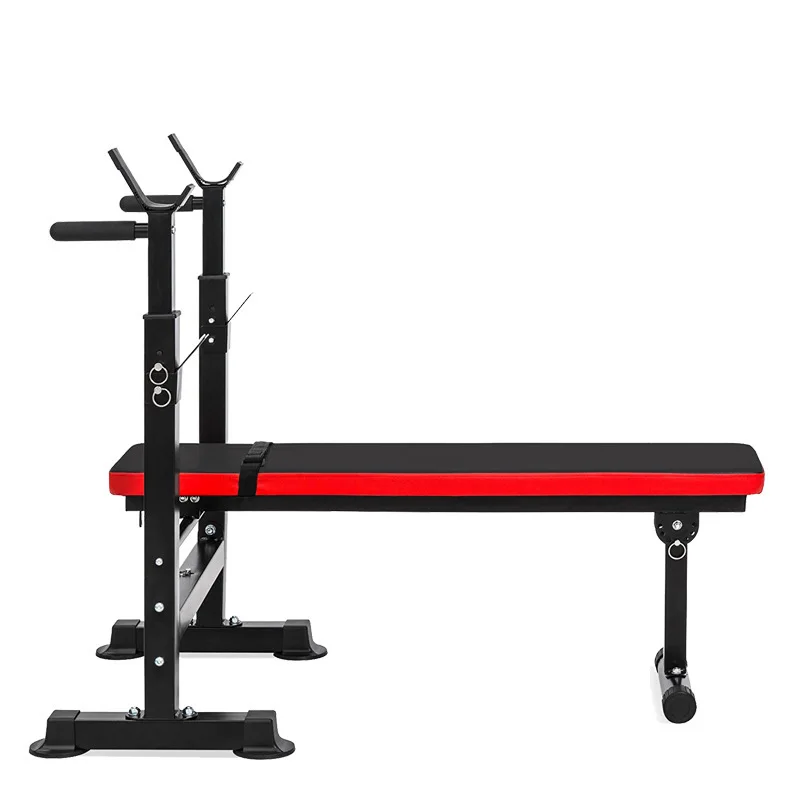 Wellshow Sport Weight Bench Adjustable Workout Bench Set with Squat Rack Adjustable Folding Multifunctional Workout Station