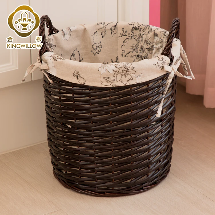 Hot Sales Handmade Round Natural Willow Organizer Wicker Woven Storage Basket with Handle big baskets for gift basket holders