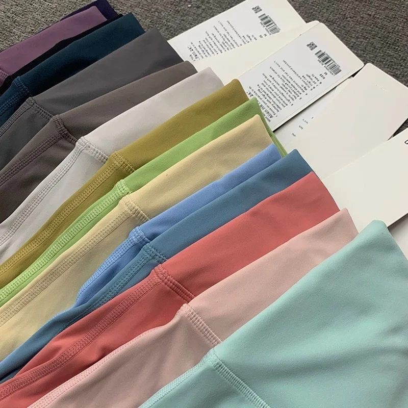 Lulu Nude Yoga Pants Sports High Waist Butt Lift Tight Fitness Pants Women