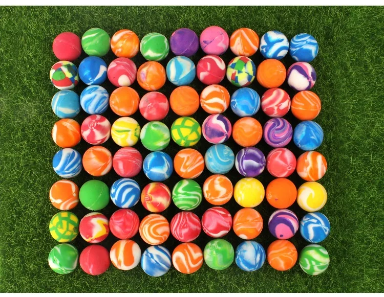 Cheap Mixed Color Stock 32mm 45mm machine Kids High Rubber Bounce Ball glitter bouncing ball