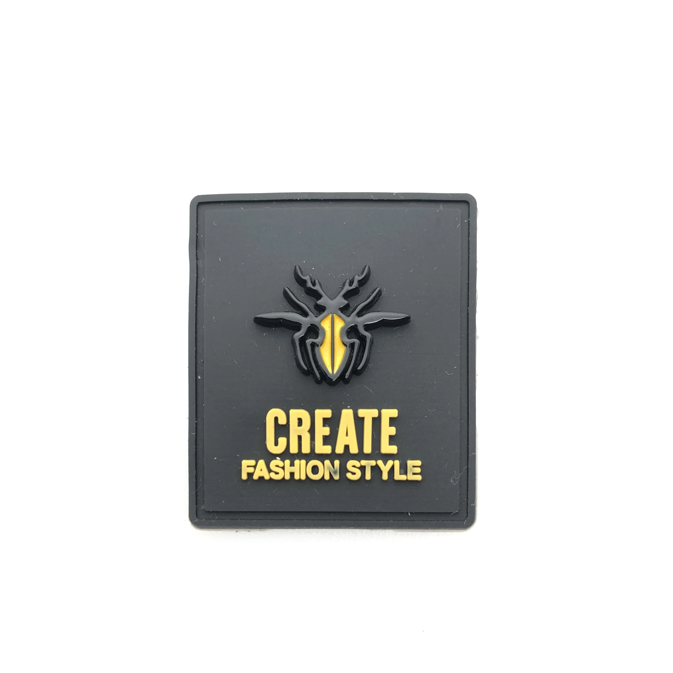 Source Factory Animal Logo Embossed 3d Soft Rubber Labels for Clothing