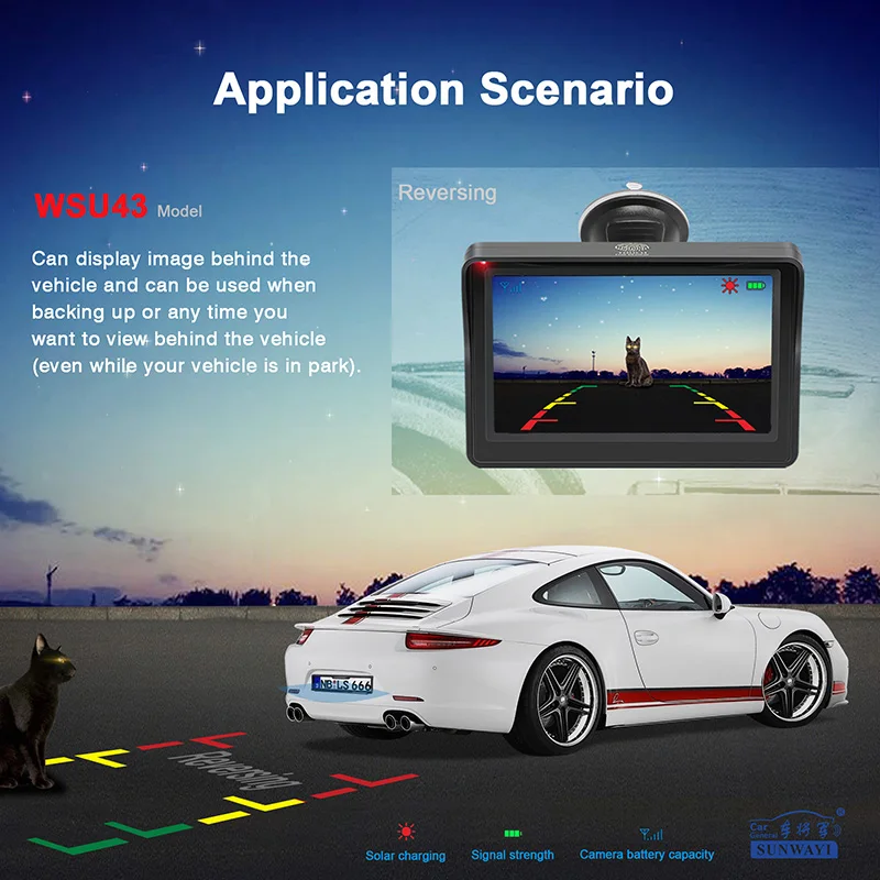  Новое поступление европейская беспроводная 2 4G Солнечная Автомобильная камера с беспроводной камерой номерного знака для реверсивного
