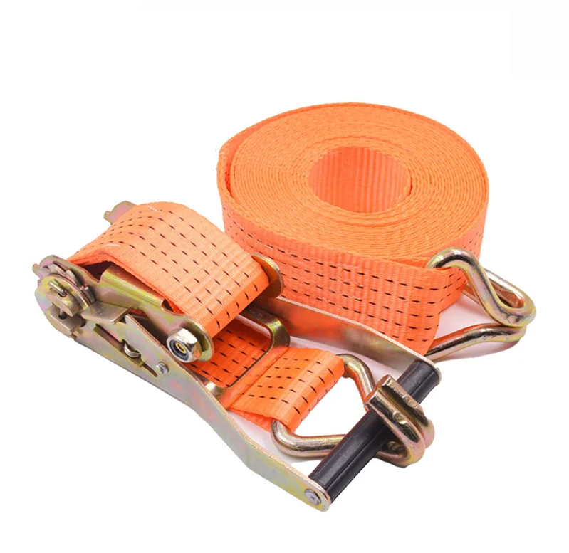 1000kg 3000kg 5000kg Orange webbing heavy duty truck trailer ratchet tie down strap
