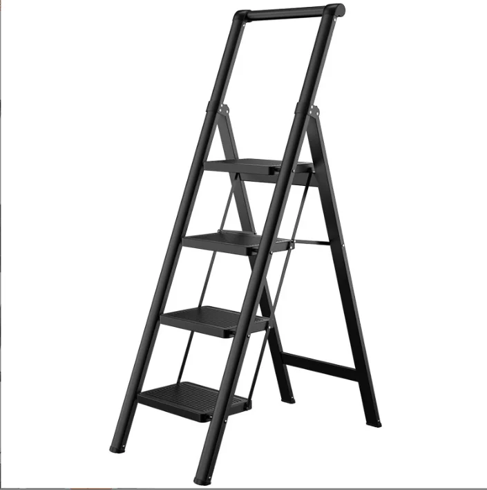 aluminium step ladder Foldable ladder  indoor modern steel step ladder three colors with handle