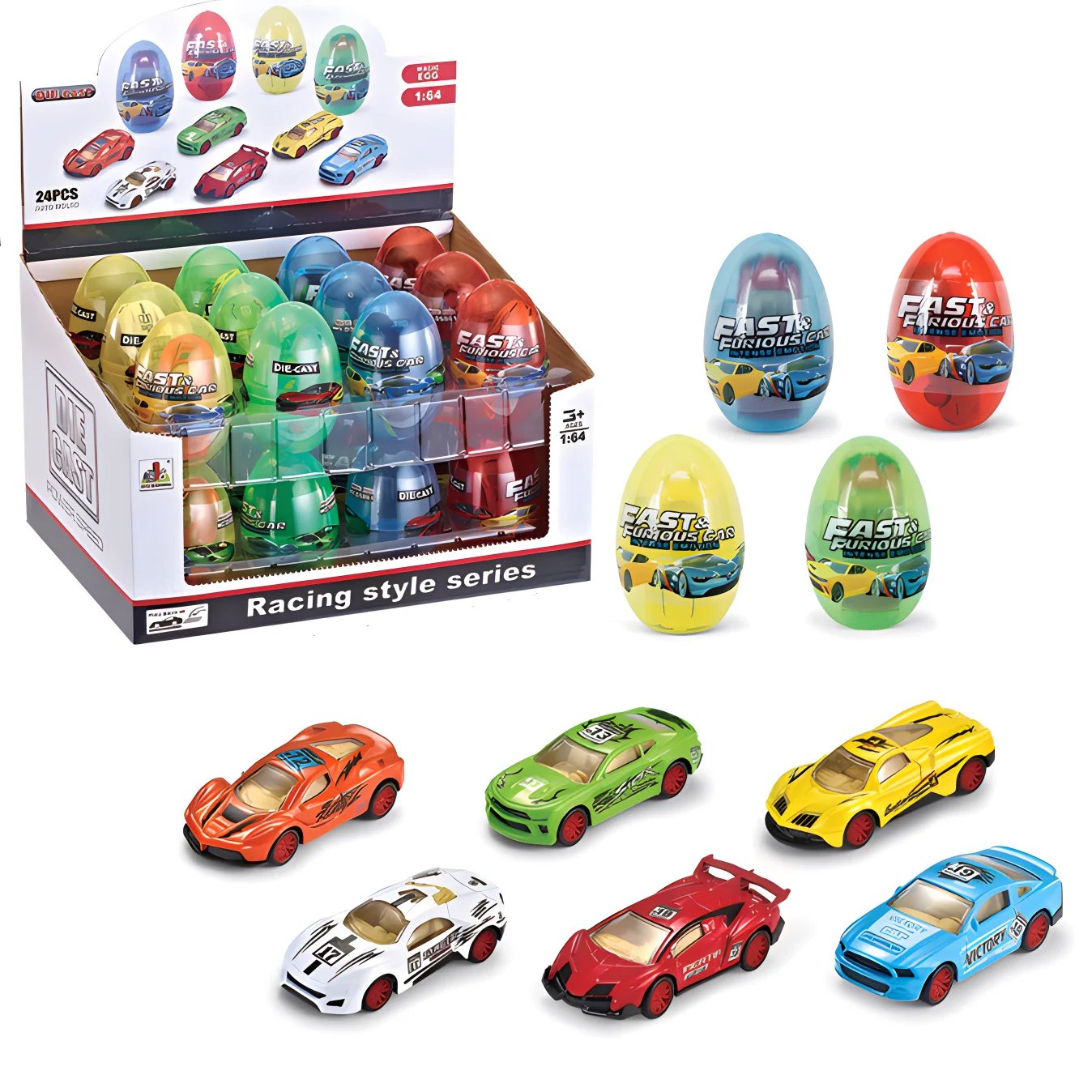24 pcs packing mini 1:64 scale die cast model car pull back metal diecast racing vehicle toy surprise egg toys for kids