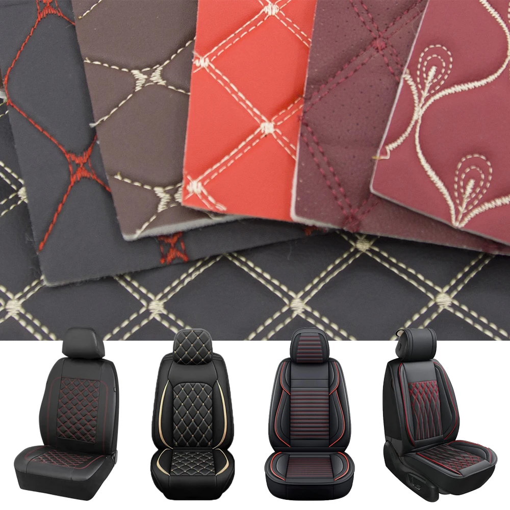 Free Sample Fashion Car Interior Embroidery Quilted Synthetic Leather With Foam for Sofa Car Seat Covering