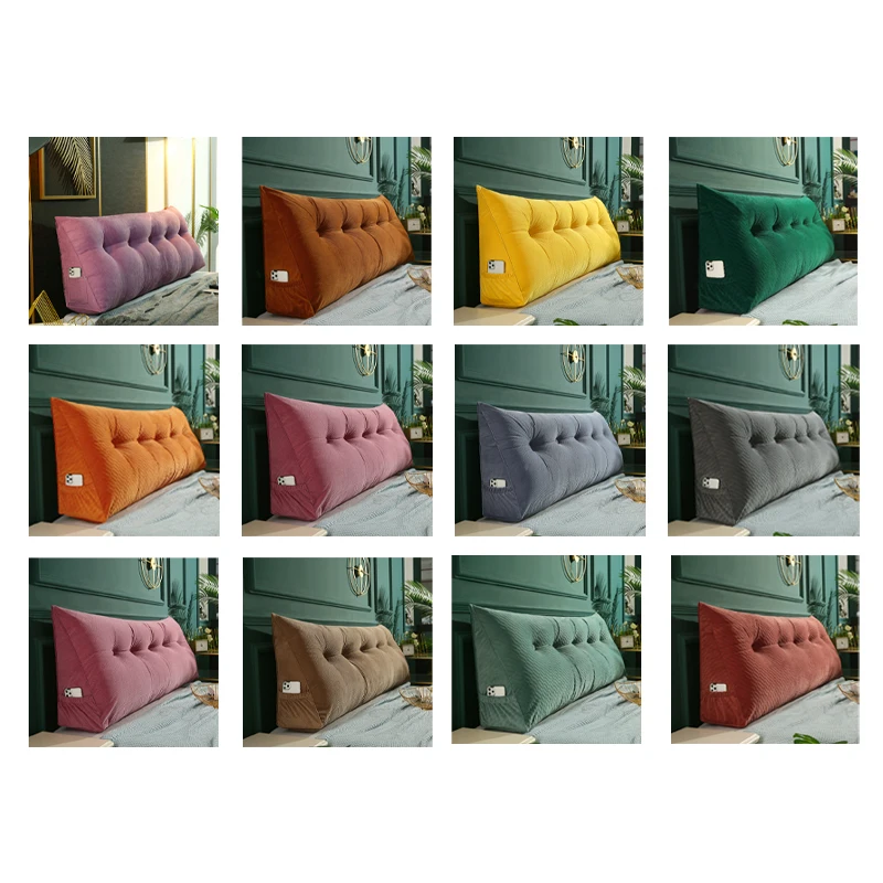 Wholesale Body Support Wedge Washable Polyester Brazing Bed Backrest Lazy Bedside Triangle Lumbar Cushion bed backrest pillow