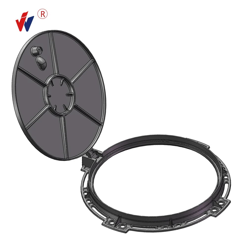 Foundry Sell EN124 C250 Sewage Cast Iron with1  hinge lock system anti theft  Valve box Manhole Cover