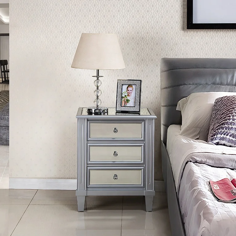 
Classic bedroom furniture bedside table lamp nightstand mirror 