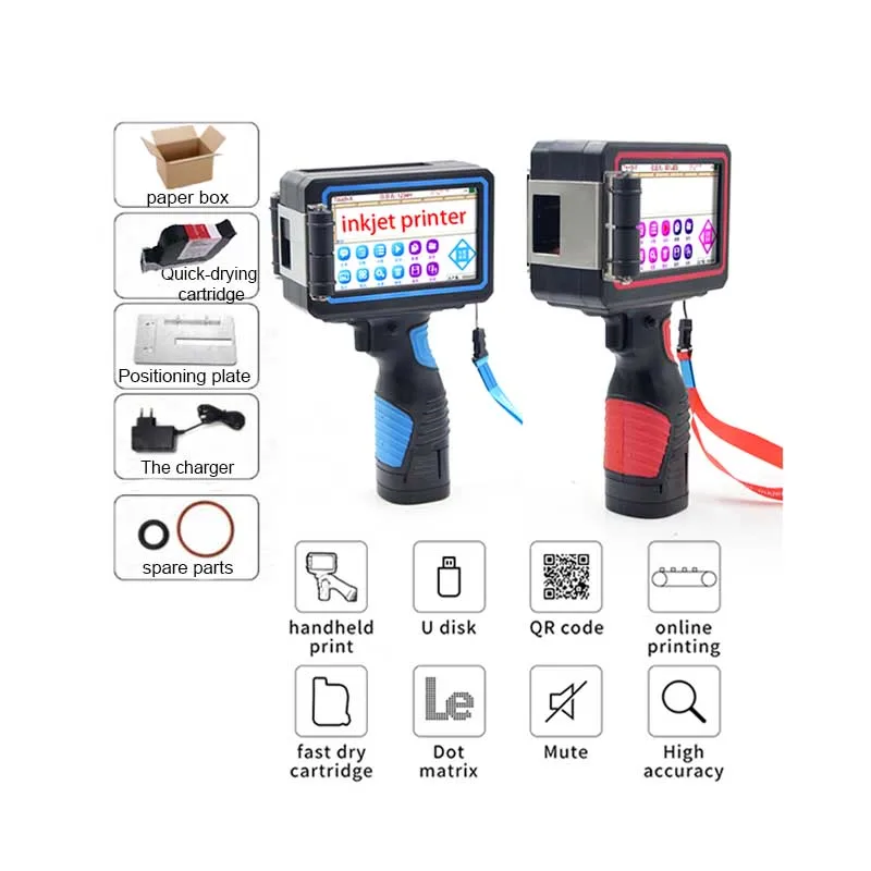 Tij 127mm Printer Expire Date Batch Number Coding Machine Round Bottle Paper Box Hand Held Inkjet Portable Inkjet Printer
