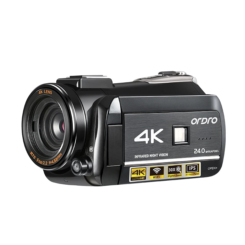 4K digital video camera night vision Camcorder with hotshoe support microphone infrared camera
