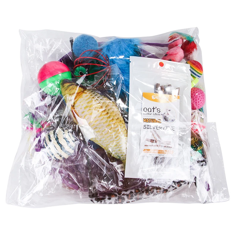 
28 pack pet cat toy set 2020 new cat toys pack with cat tunnel 
