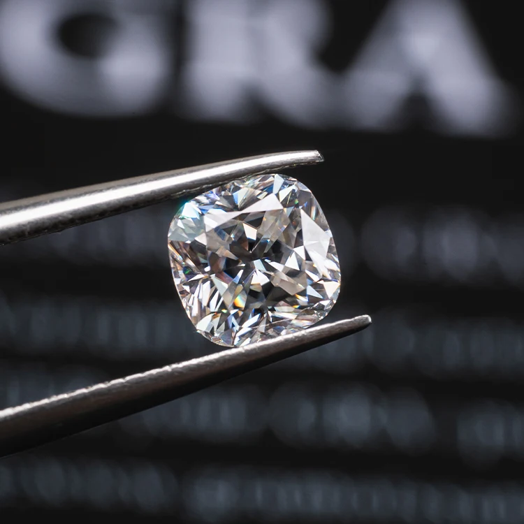 Goldleaf gems Cushion cut loose moissanite stones VVS1 DEF color moissanite GRA Certificate pass diamond tester