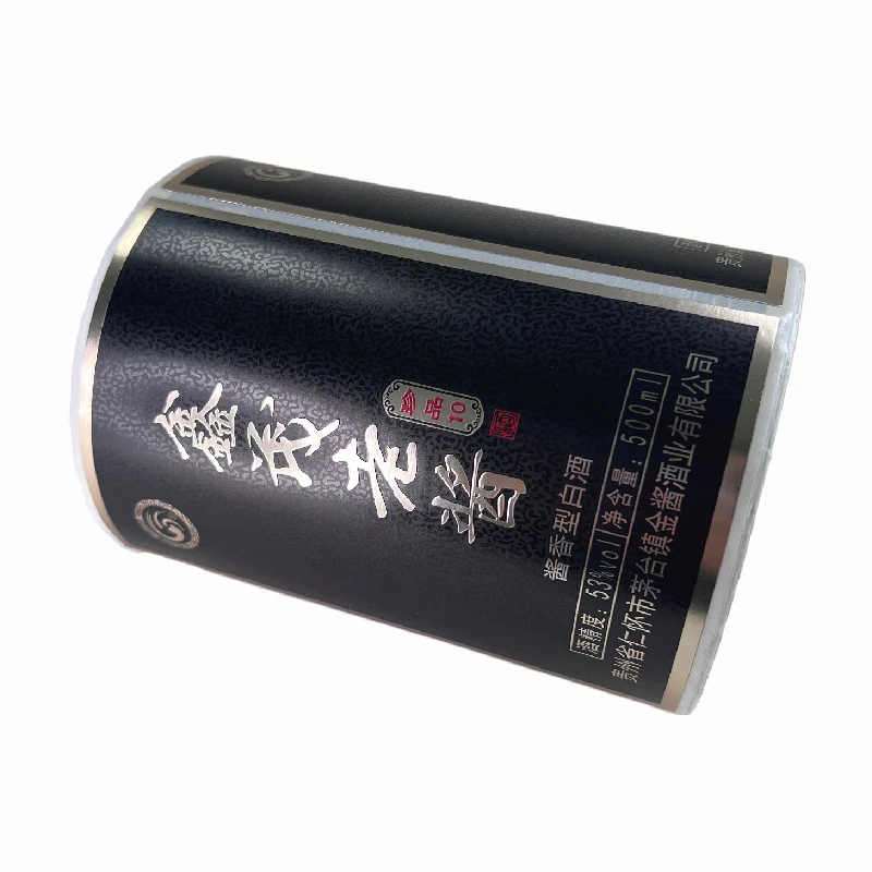 Cheap price black and white stickers labels on wine bottles