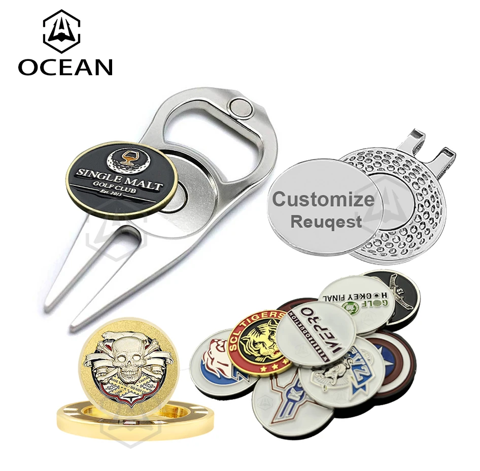 Custom Magnetic Golf Ball Marker Poker Chip Coin Golf Scorecard  Golf Starter Set