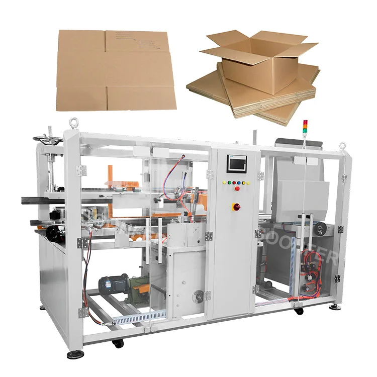 High speed automatic case erector cardboard carton unpacking paper box erecting machine