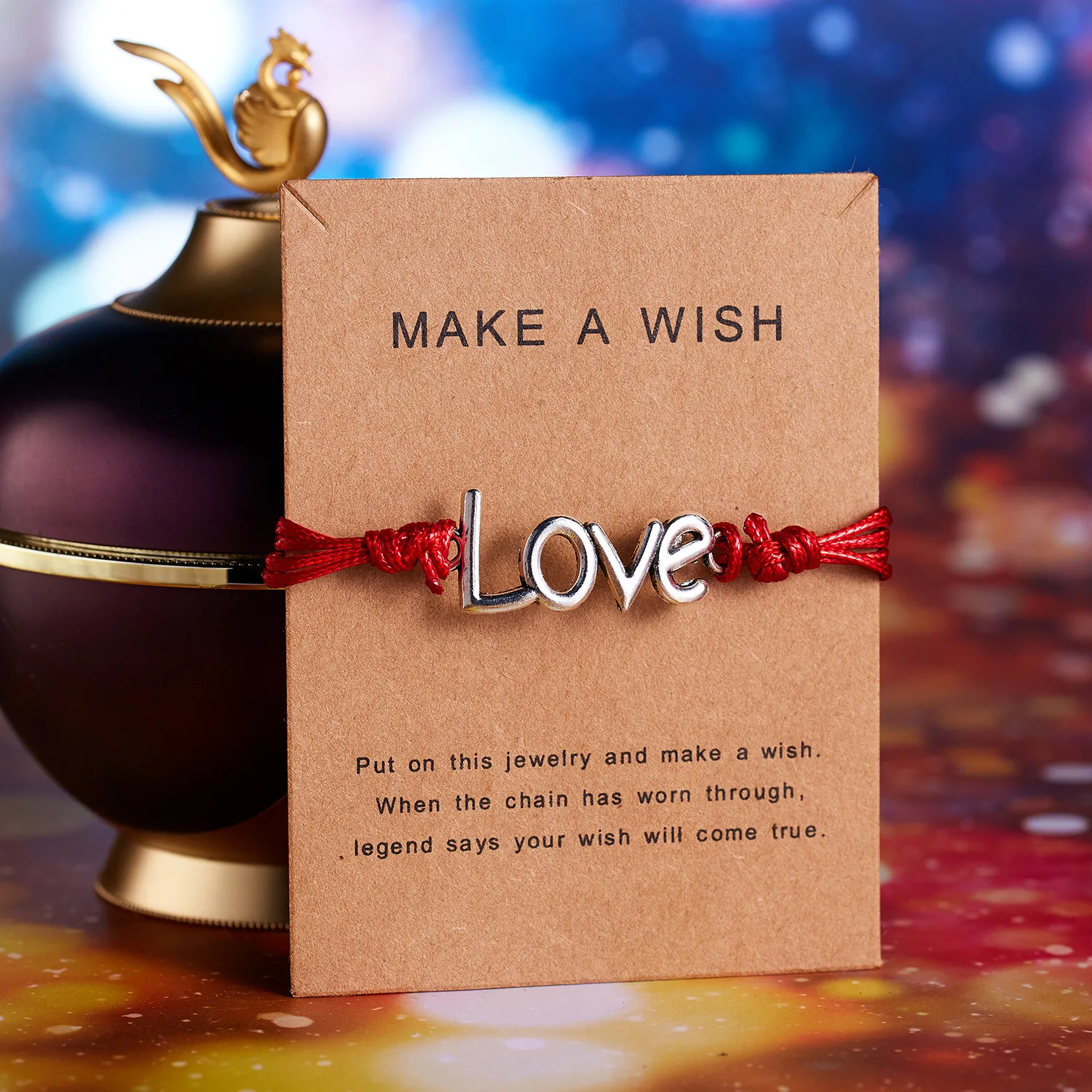 Personality custom love letter make a wish couple handmade woven bracelet love adjustable bracelet