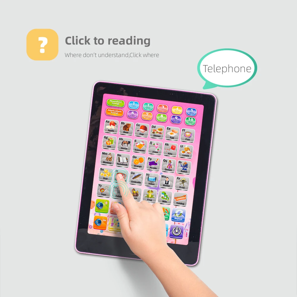 2024 New Kids Intelligent Laptop Multi-functional Early Education English Learning Machine Touch Screen Tablet Toys