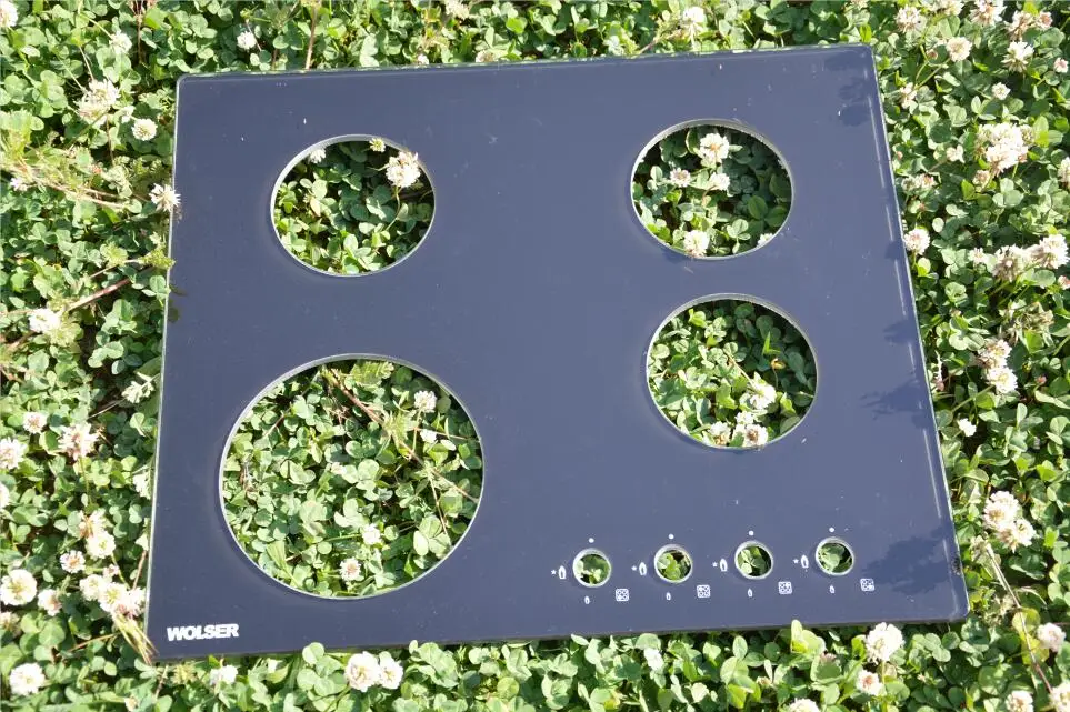 Black Burner Gas Stove with Mirror Finish Flat Shape Cooking Appliance