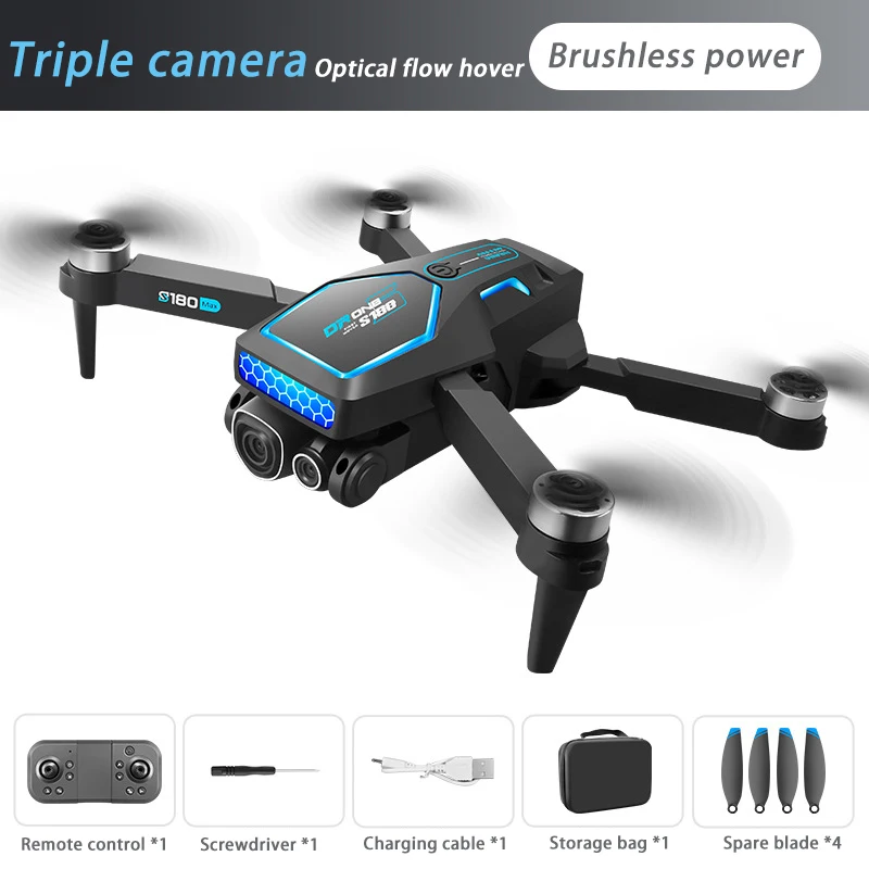 Three Cameras Professional Aerial Photography Drone Obstacle Avoidance Helicopter Remote Control Quadcopter