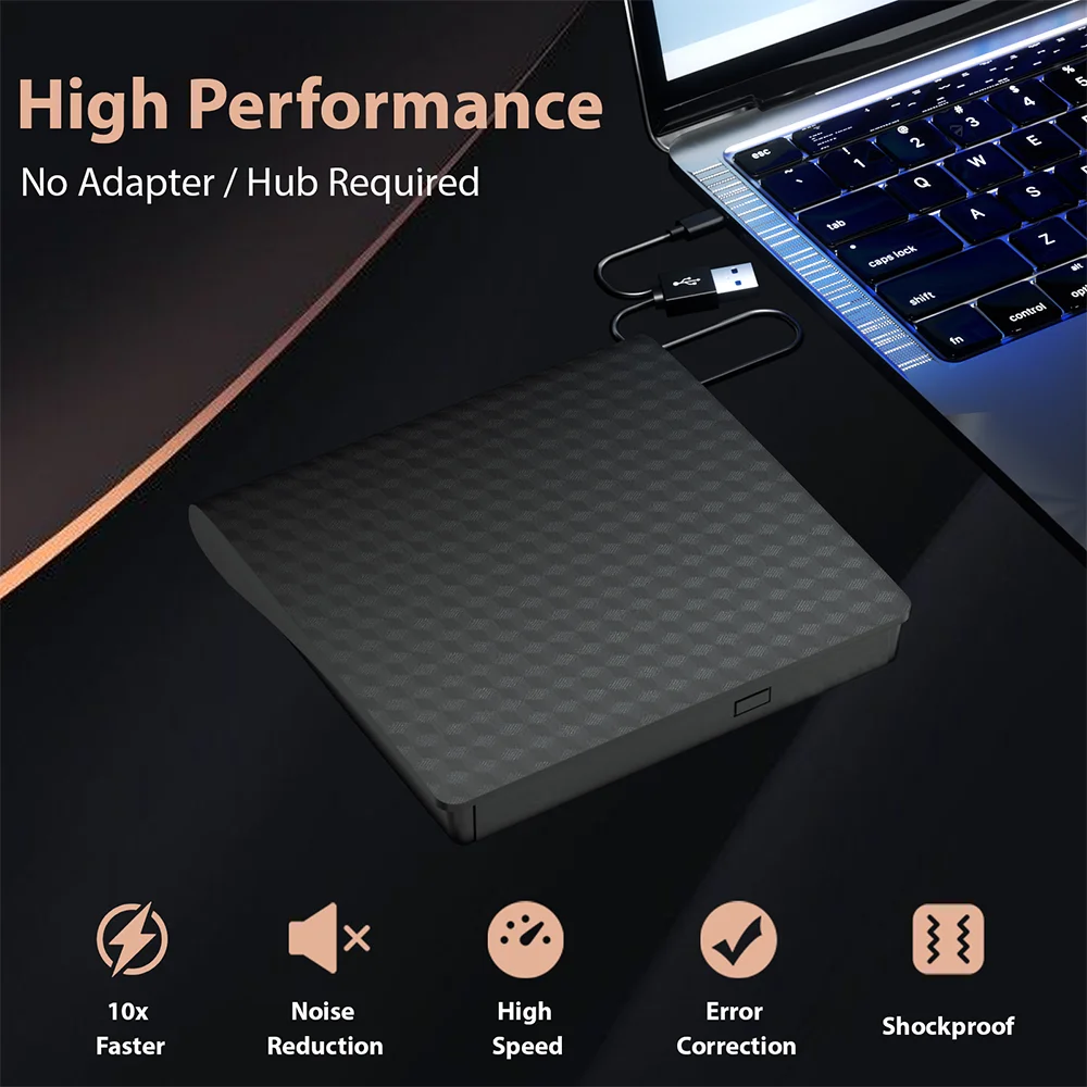 Latest External cd/vcd/dvd writer burners optical drive  DVD rw player Card Reader Drive Compatible with desktop Windows USB