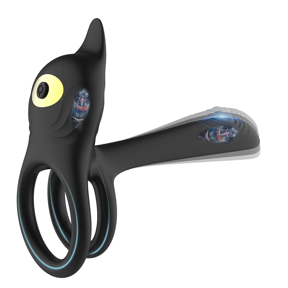 Вибратор с дистанционным управлением, кольцо на пенис, вибрирующее двойное кольцо на пенис, мужские игрушки для взрослых, стимуляторы, секс-игрушки для мужчин