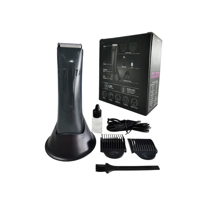 Waterproof replaceable Ceramic Blade Heads Updated Professional Groin Body Pubic Hair Trimmer for Men