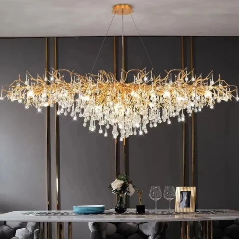European Tree Lights Raindrop Branch K9 Crystal Lighting Chandeliers For Living Room