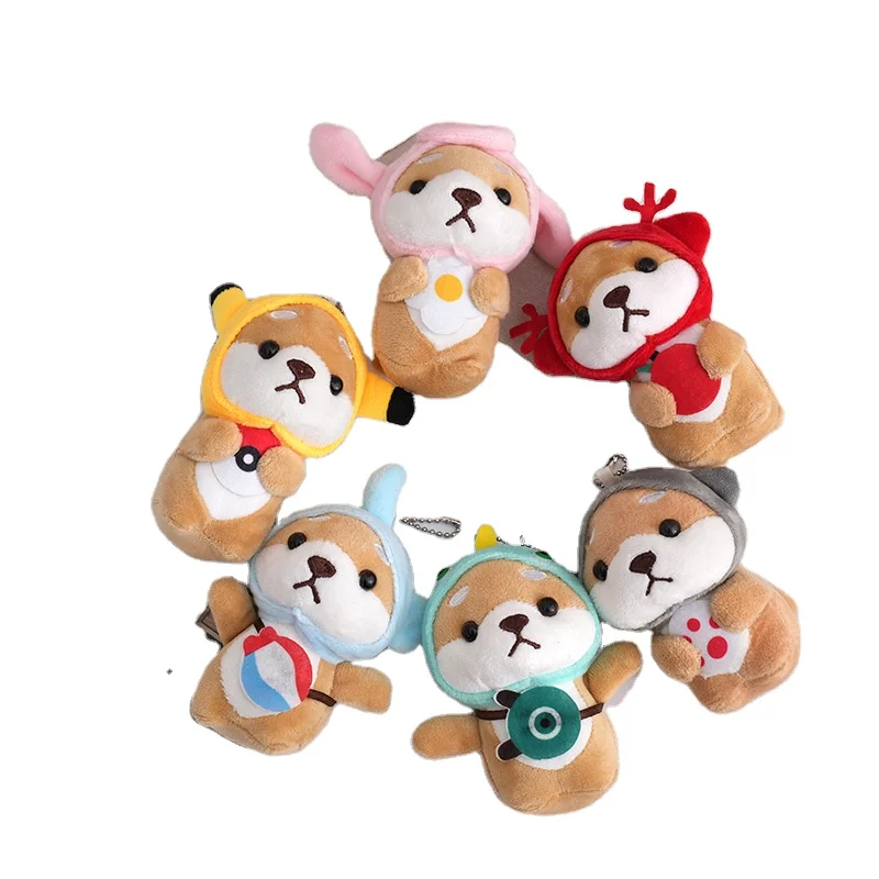 Cartoon Plush plushie Keychains charm Bag Pendant Grab Machine Doll Wholesale Plush Shiba Inu Dog Stuffed Animals toys Keychain