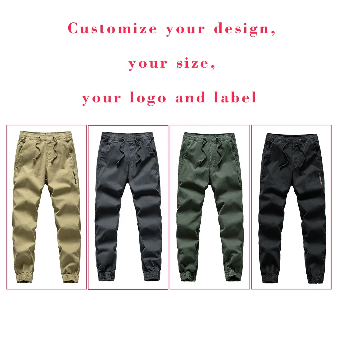 Factory Manufacturer Wholesale Blank Multi Pockets Custom Cotton Outdoor Track Pant Trouser Straight Cargo Pants Men