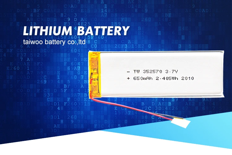 Taiwoo OEM ODM Lipo Battery Cell PCM Rechargeable Battery 352570 600mAh Lithium Polymer Battery Pack