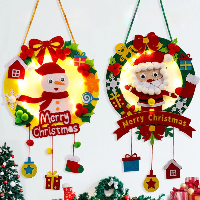 Children Felt Craft kits DIY Christmas Garlands Wreaths Christmas Craft Kits for Kids DIY