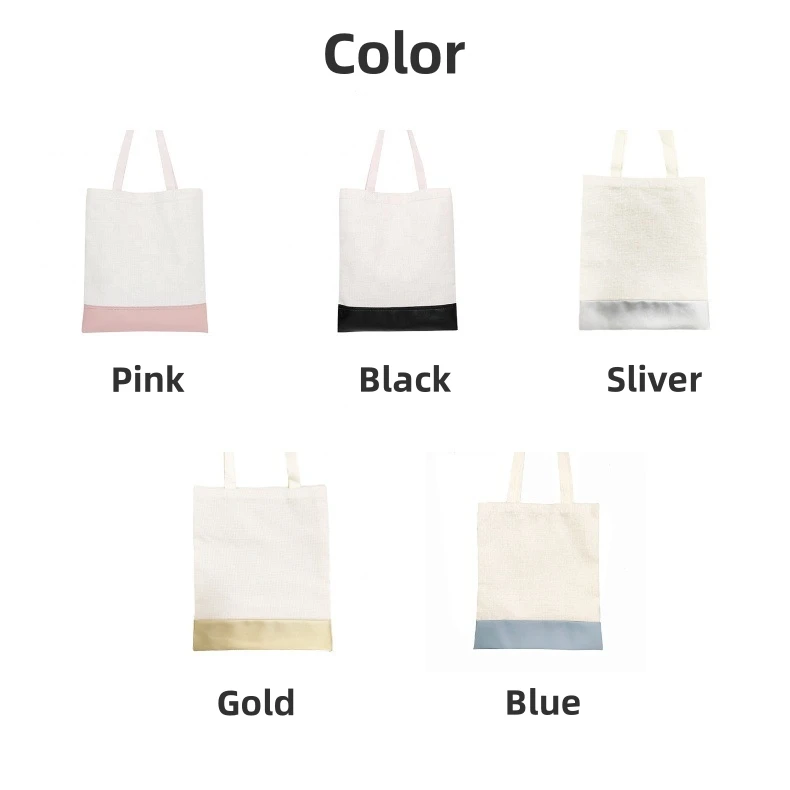 New Linen Leather Sole Thermal Sublimation Shopping Bag Blank For Printing Thermal Transfer Multi-color Shopping Bag Tote Bag