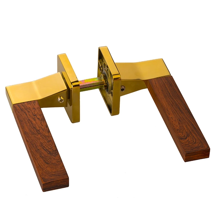 Door Hardware inner House Door Handle Lock Hotel Interior Gold Lever Handle Metal Entrance Door Handle